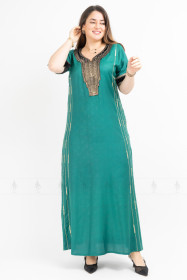 Aary Embroidered Jalabiya IKH553 Green