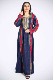 Aary Embroidered Blue Jalabiya IK5461