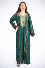Aary Embroidered Green Jalabiya IK5461