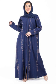 Embroidered Abaya AIK8036 Blue