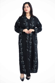 Embroidered Abaya AIK3029 Black & Green