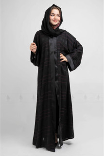 Flared Dual Sleeve Abaya AIK6024 Brown image