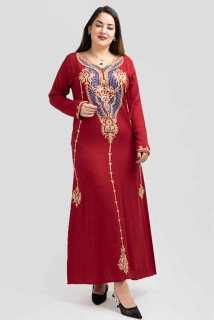 Aary embroidered Jalabiya  IK621 Red Blue image