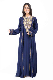 Embellished Occasional Jalabiya IK5306 Dark Blue