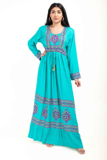 Embroidered Jalabiya IK5110 Turquoise image