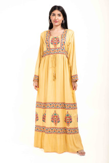 Embroidered Jalabiya IK5110 Yellow image