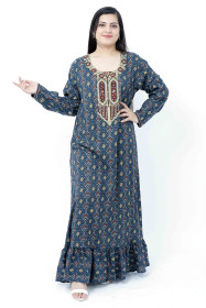 Aary Embroidered Jalabiya IK1069 Blue