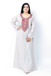 Embroidered Jalabiya IK1142 Maroon image